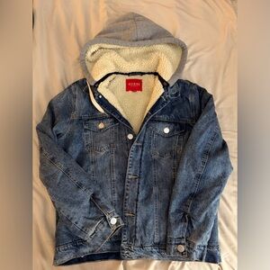 Guess Indigo Denim Jacket with Cream Sherpa
